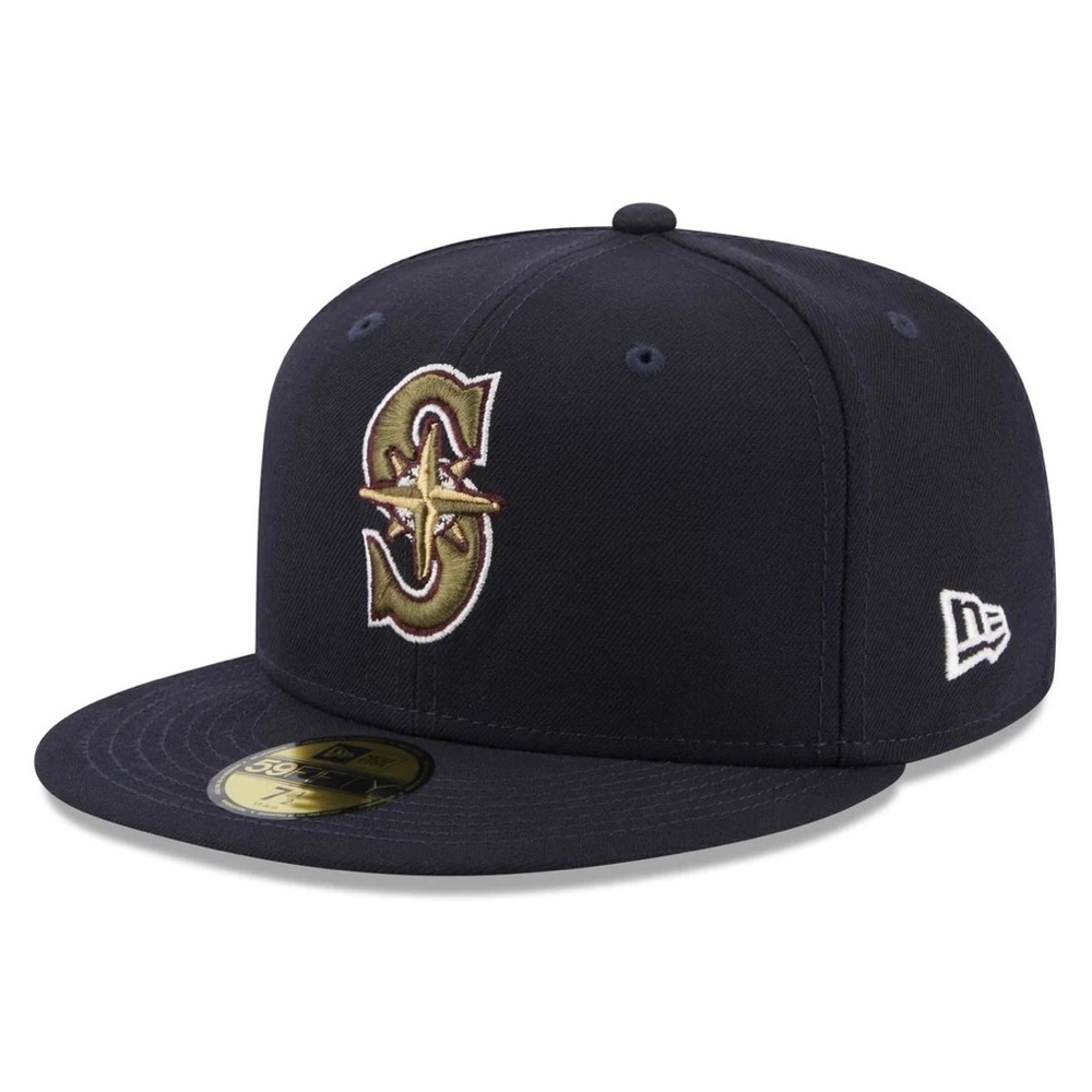 New Era 59Fifty Seattle Mariners Botanical Blue Fitted Hat Size 7 1/4 - Picture 9 of 12